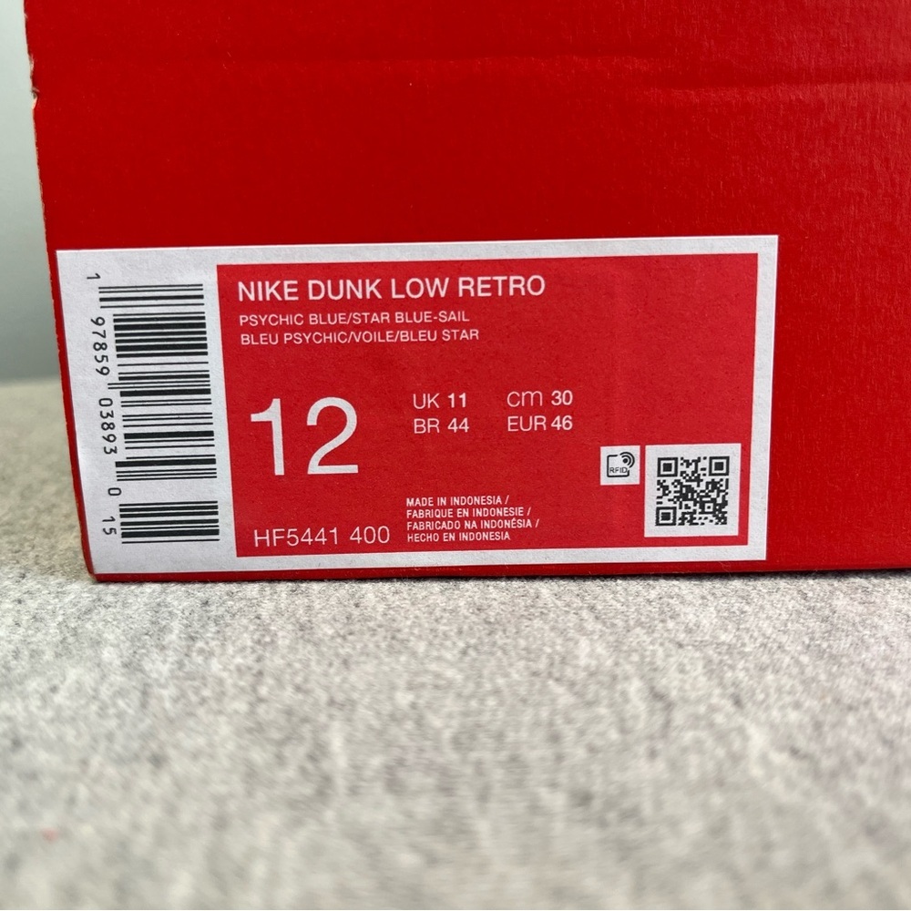 Nike Dunk Low Retro Psychic Blue Star Sail Sneaker Men's Shoe Size 12 HF5441-400 - Picture 11 of 11